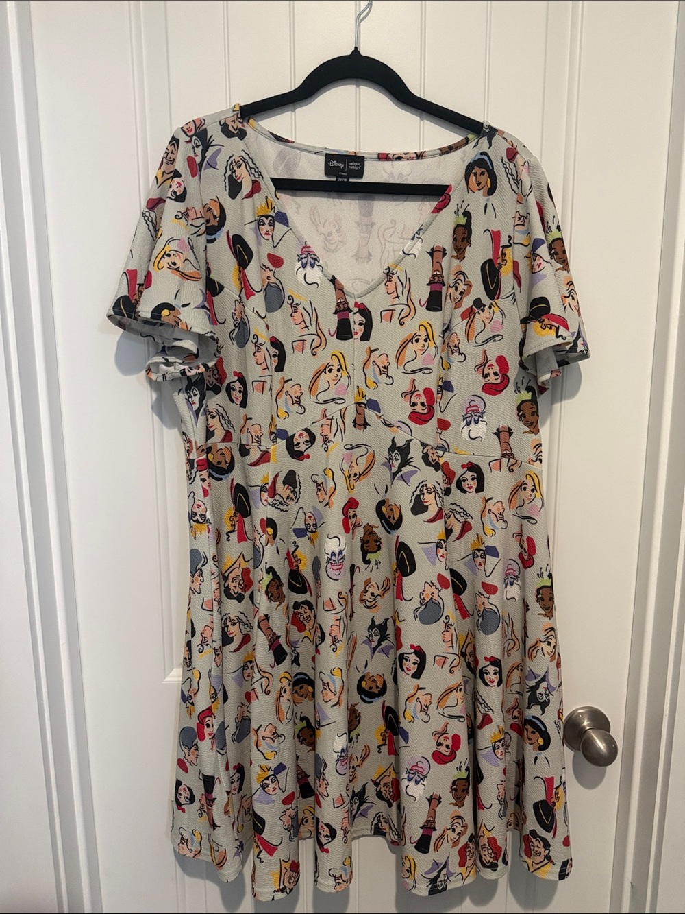 Disney Multicolor villains and princesses Character Print Mini Dress